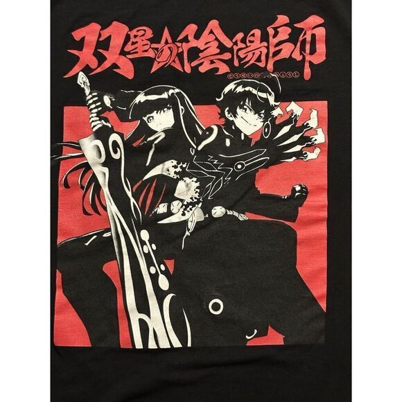 Twin Star Exorcist T-Shirt Size L Mens Black Short Sleeve Anime Japan Fast Ship - Picture 2 of 6